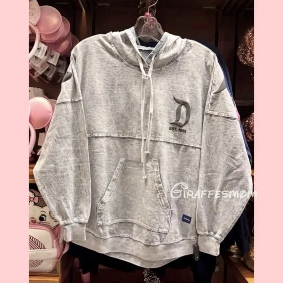 Disneyland Stonewashed Gray Hooded Spirit Jersey NEW - Picture 3 of 3